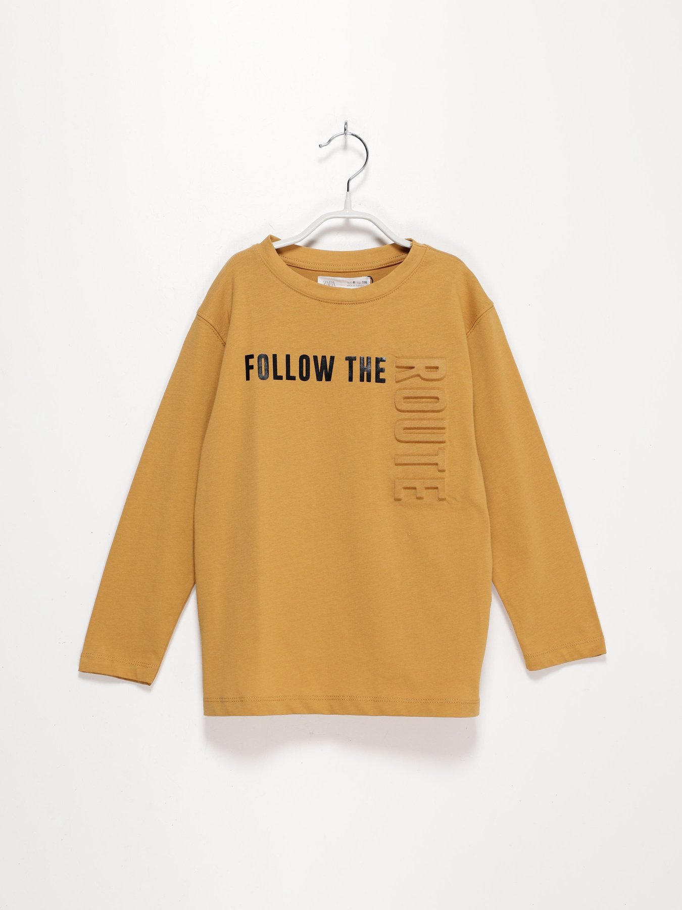 Лонгслив ZARA модель 5584/771/305_гірчичний з чорним Фото