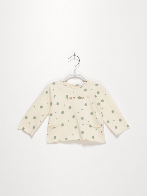 Лонгслив ZARA модель 6061/576/052_с.бежевий комб. Фото