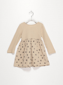 Платье мини ZARA модель 0485/527/8060_бежевий комб. Фото