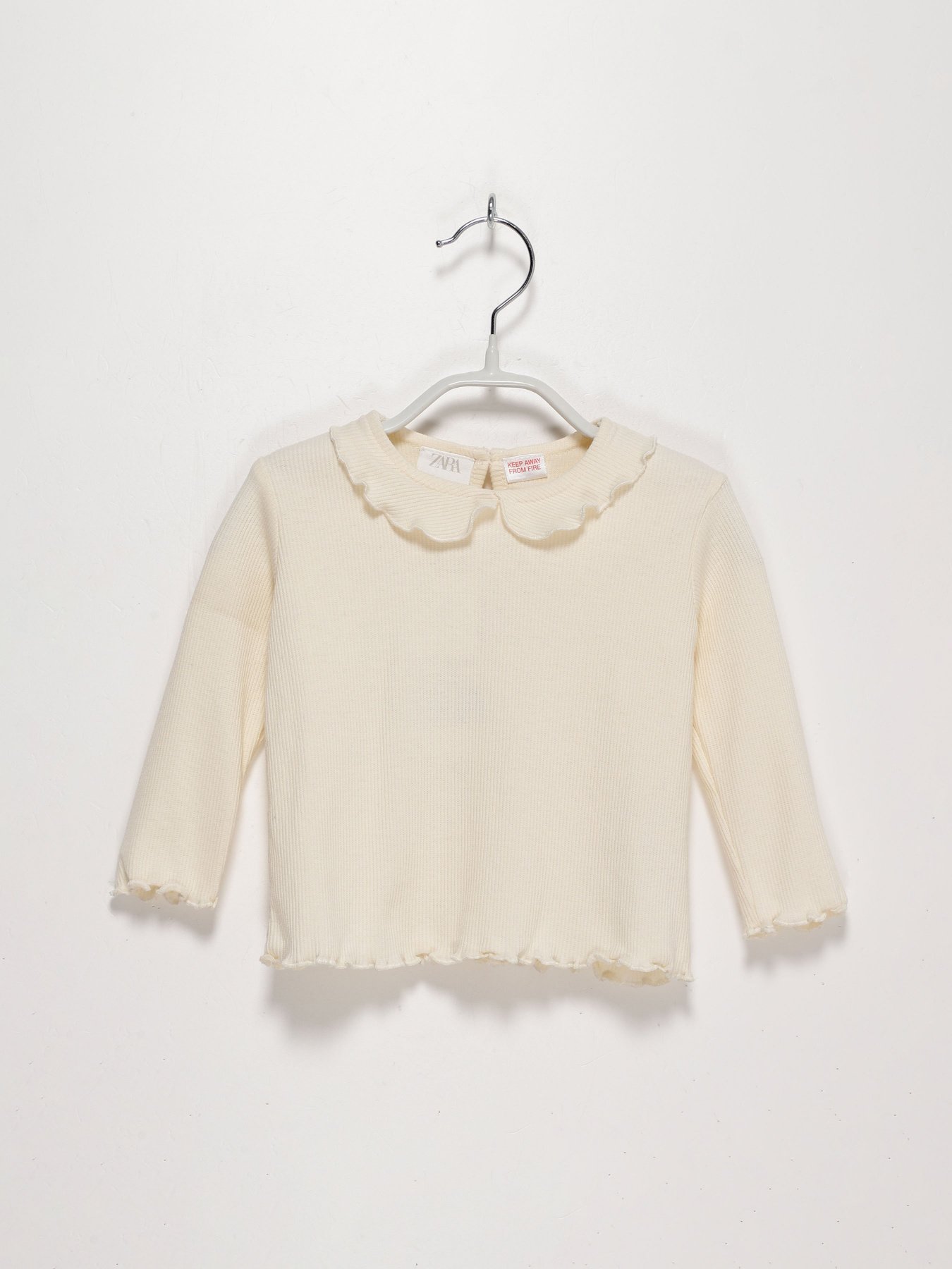 Лонгслів ZARA модель 0722/346/251_молочний Фото