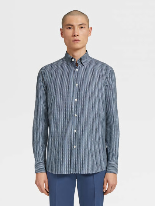 Рубашка повседневная Zegna модель SH313823_Синій Фото