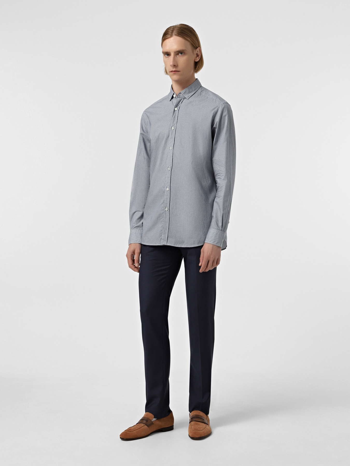 Сорочка повсякденна Zegna модель KN8501_Блакитний Сорочка повсякденна Zegna модель KN8501_Блакитний Фото