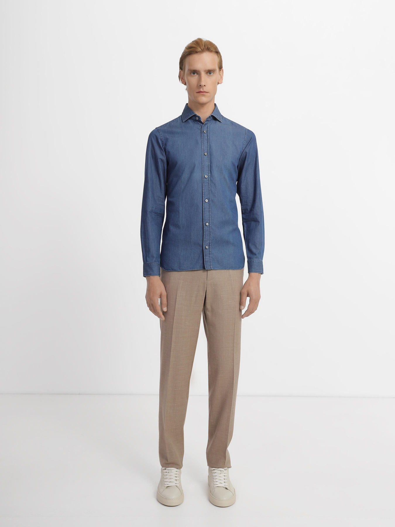 Рубашка повседневная Zegna модель SH307125_Блакитний Рубашка повседневная Zegna модель SH307125_Блакитний Фото