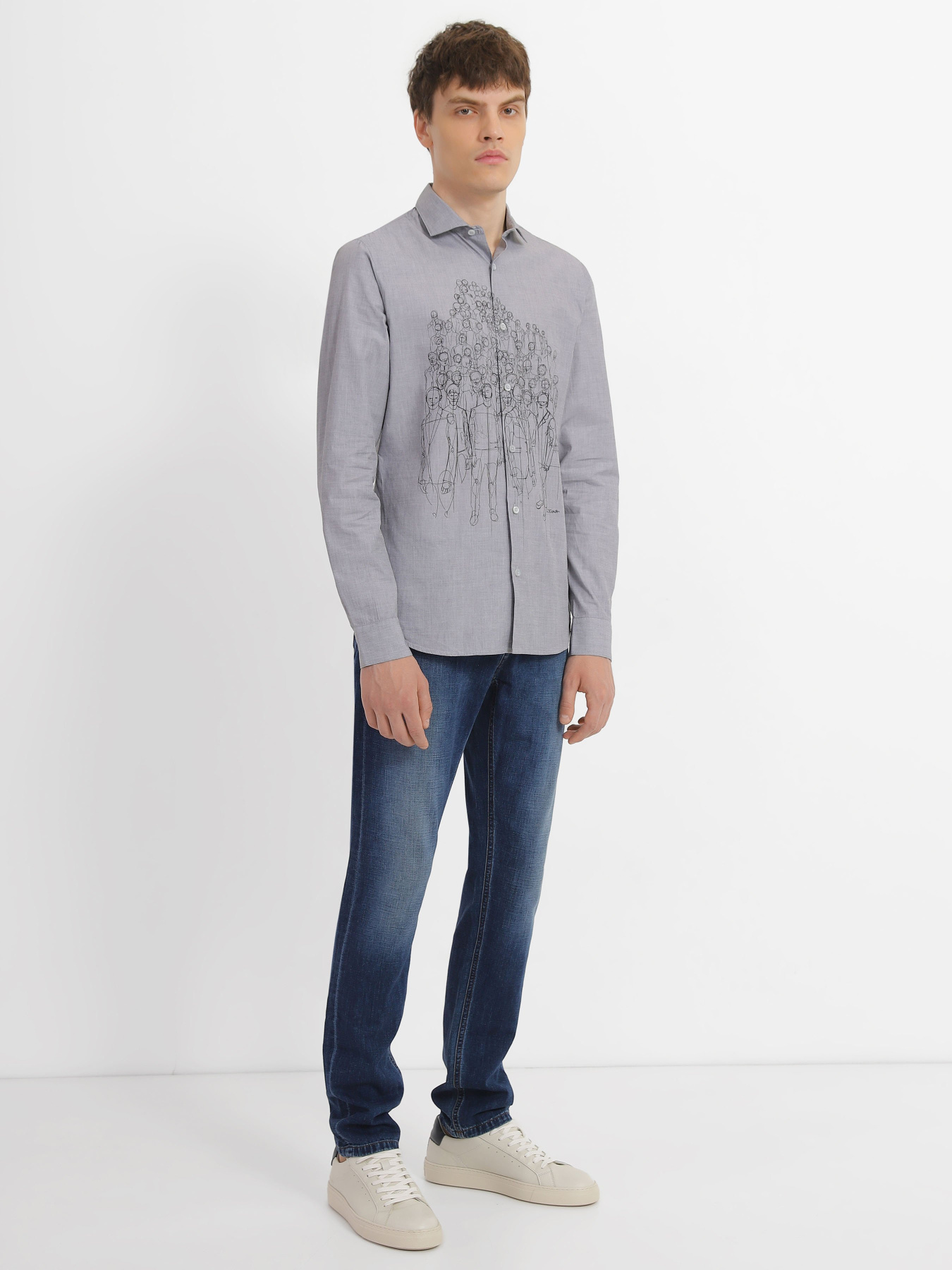 Рубашка повседневная Zegna модель SH310365_Бежевий Фото