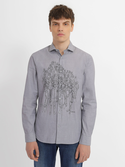 Рубашка повседневная Zegna модель SH310365_Бежевий Фото