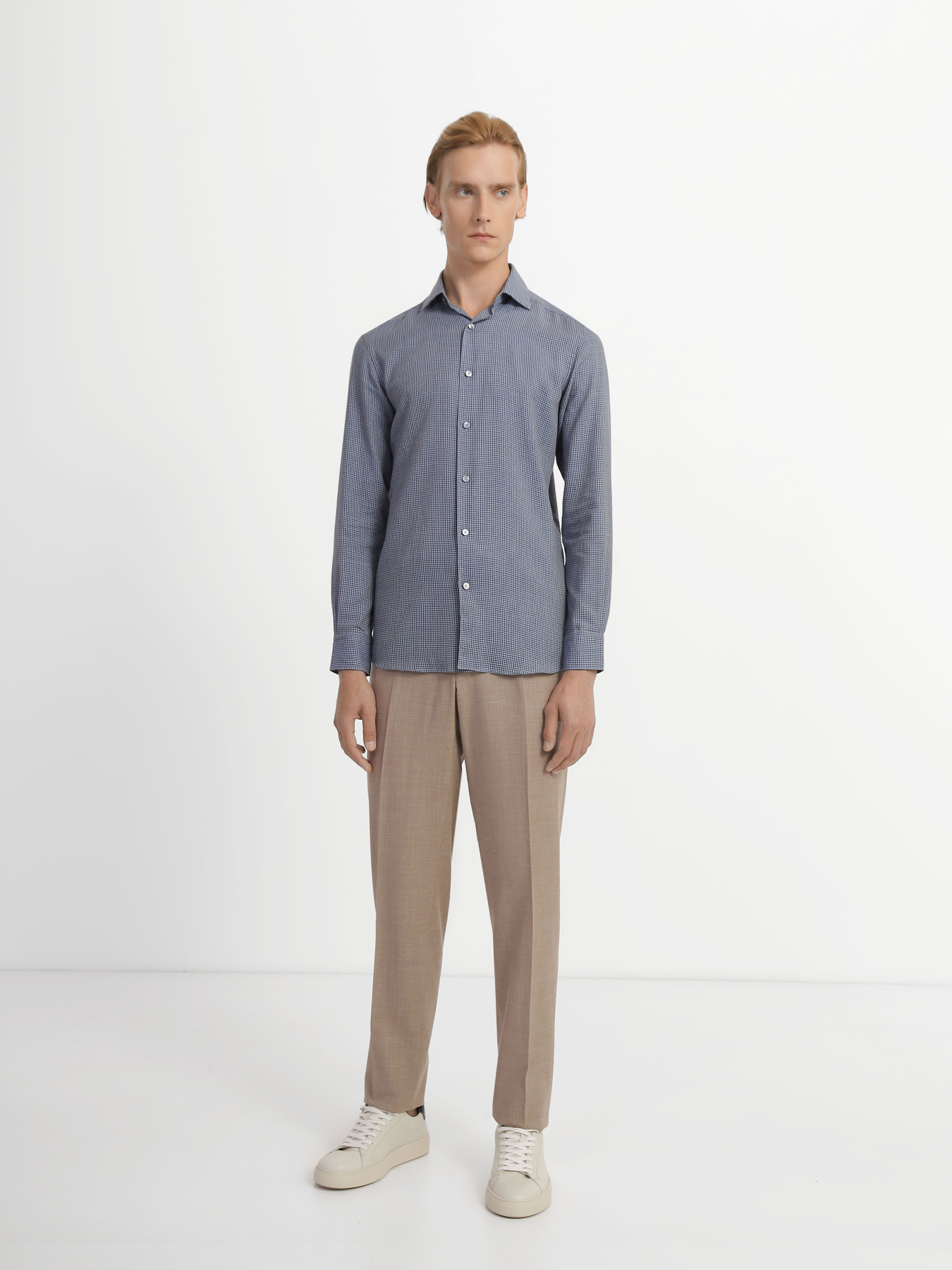 Рубашка повседневная Zegna модель SH313452_Синій Рубашка повседневная Zegna модель SH313452_Синій Фото