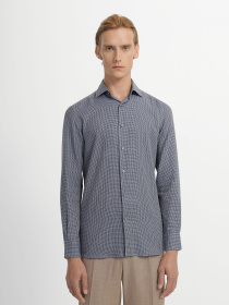 Рубашка повседневная Zegna модель SH313452_Синій Рубашка повседневная Zegna модель SH313452_Синій Фото