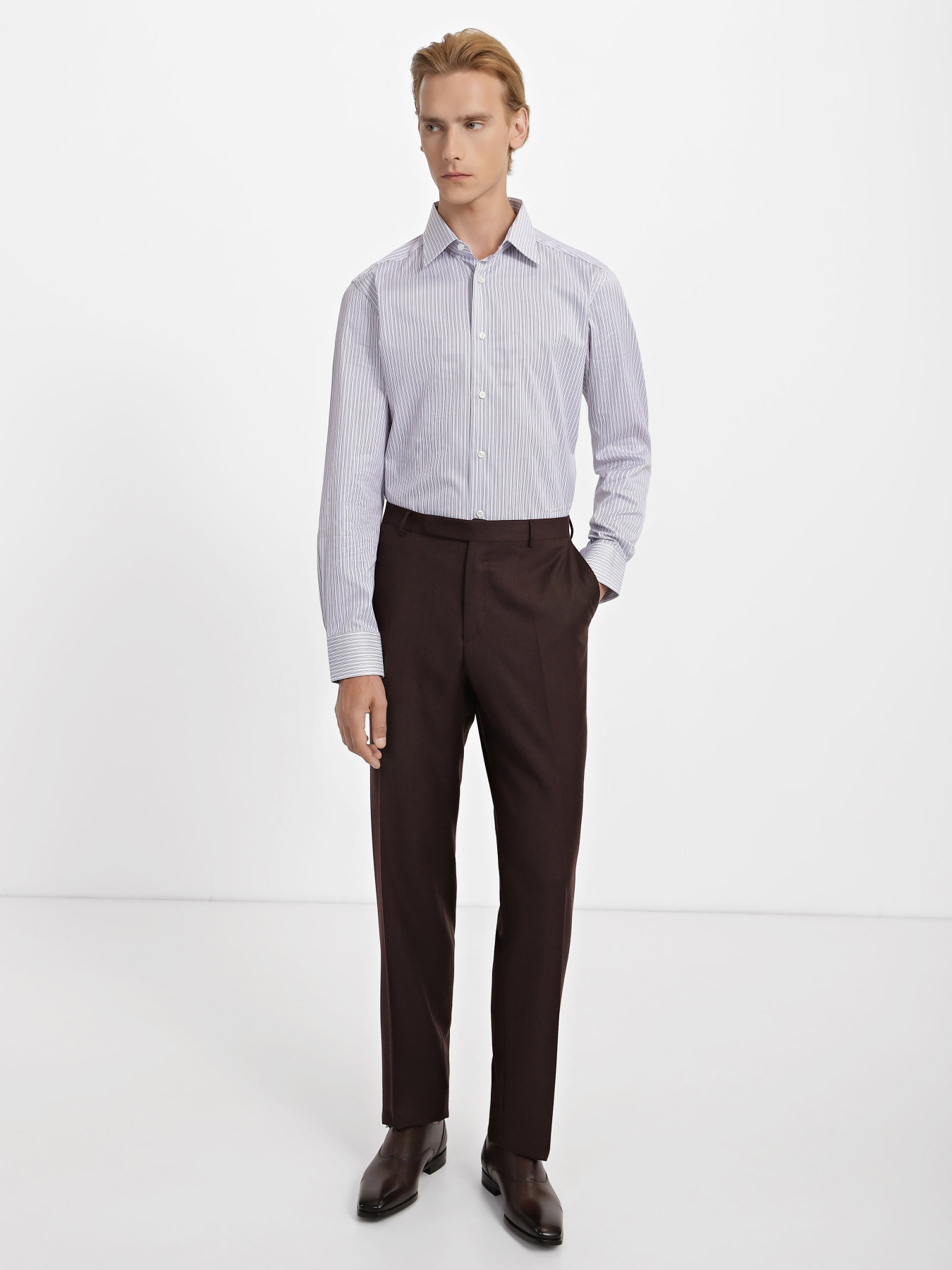 Брюки классические Zegna модель TR307009_Коричневий Фото