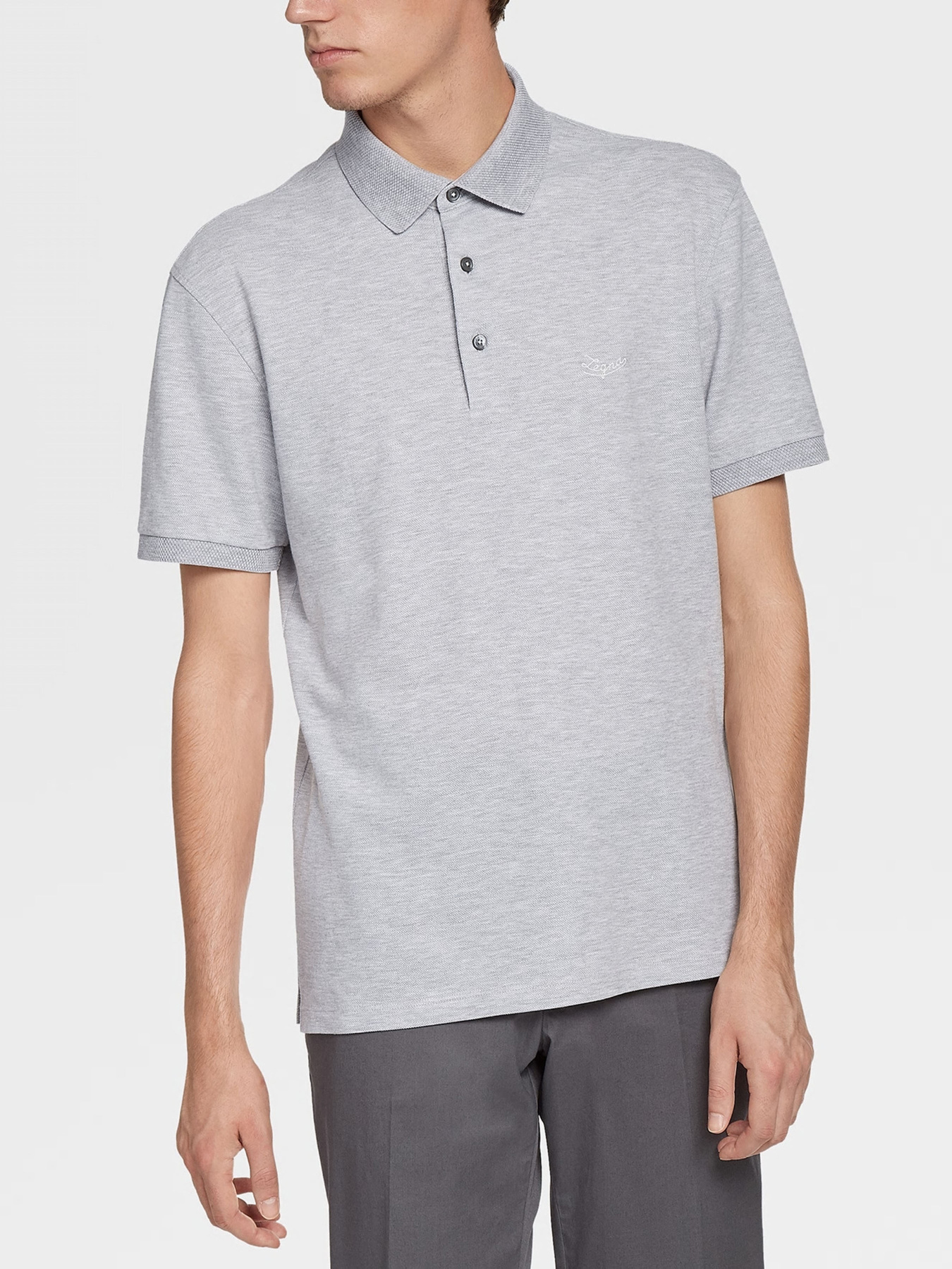 Поло Zegna модель KN310346_Сірий Поло Zegna модель KN310346_Сірий Фото