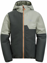 Зелений - Вітровка Jack Wolfskin Turbulence hooded jkt k