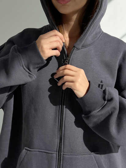 Кофта IJ модель ij-hoodie-zip-grafit — фото 6 - INTERTOP