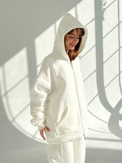 Кофта IJ модель ij-hoodie-zip-milk — фото 5 - INTERTOP