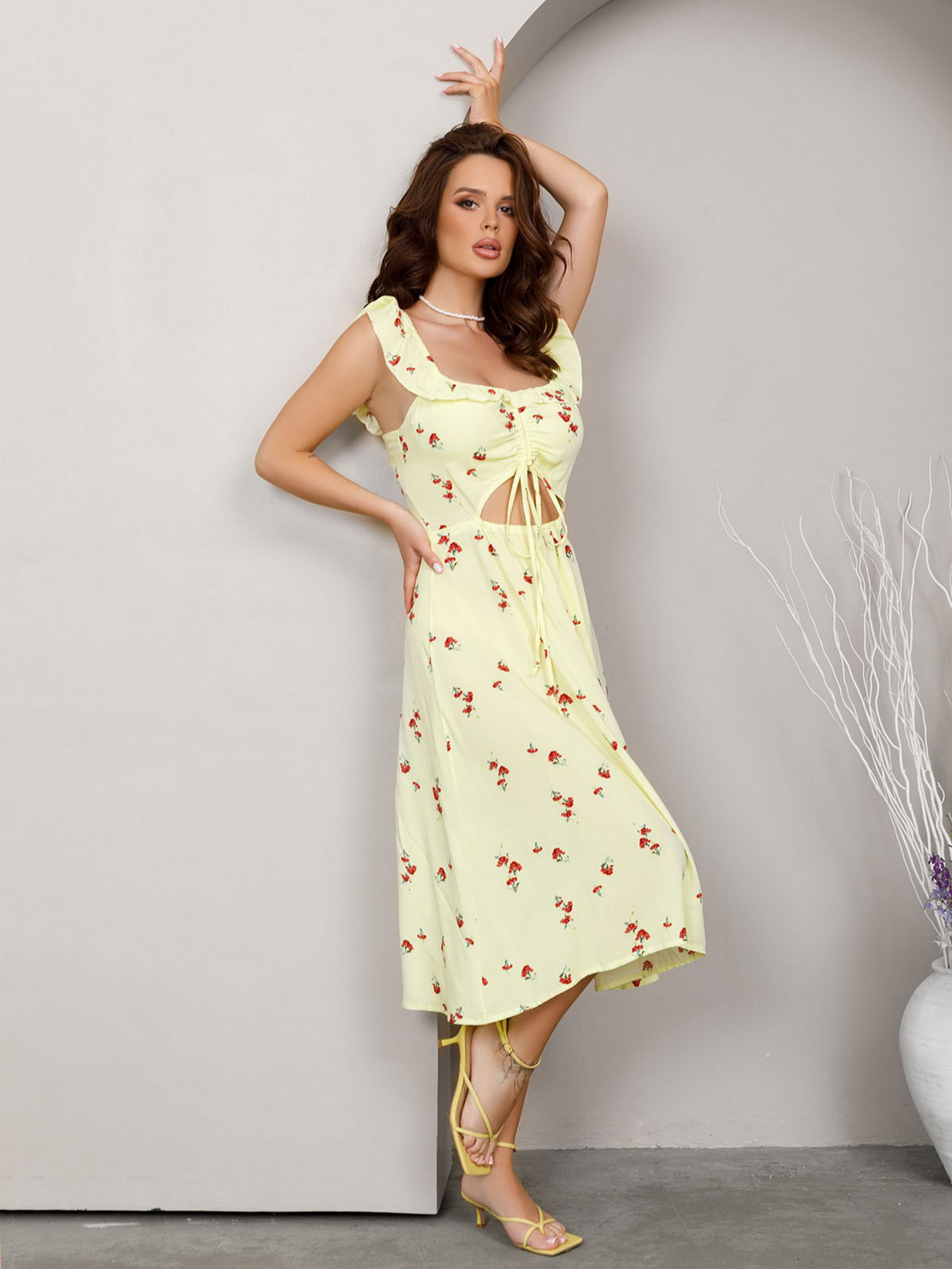 Платья ISSA Plus модель SA-263_yellow Платья ISSA Plus модель SA-263_yellow Фото