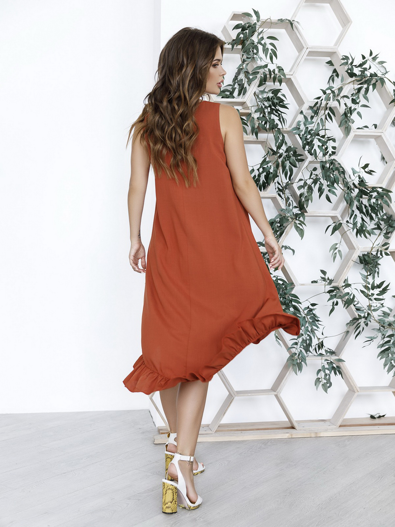 Сарафан ISSA Plus модель SA-12060i_terracotta Фото