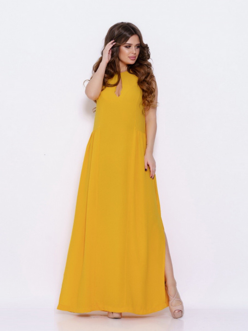 Сарафан ISSA Plus модель SA-10630i_mustard Фото