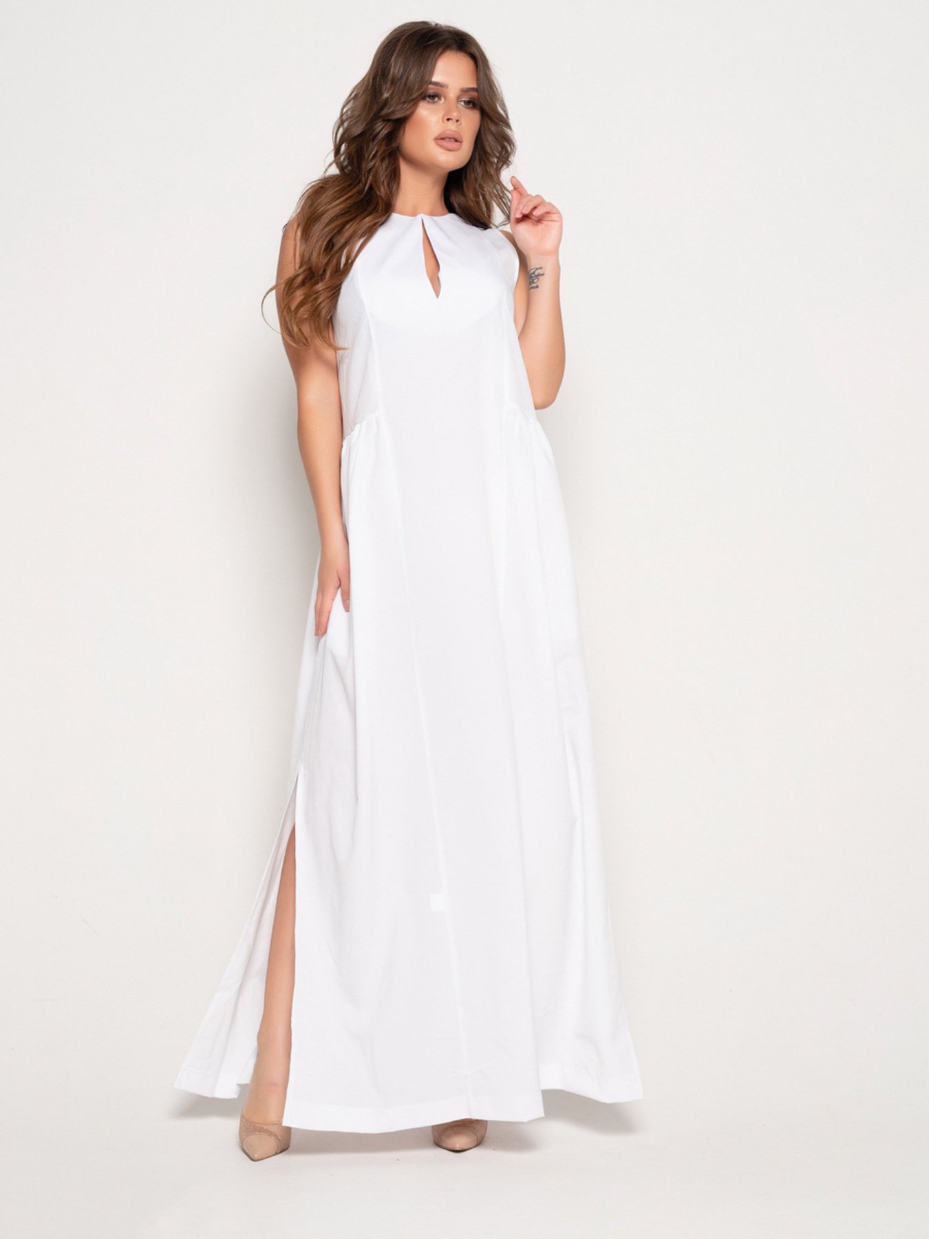 Сарафан ISSA Plus модель SA-10630i_white Сарафан ISSA Plus модель SA-10630i_white Фото