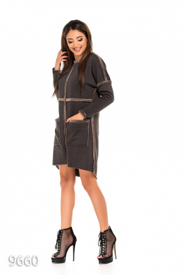 Сукня міні ISSA Plus модель 9660_darkgray — фото 3 - INTERTOP