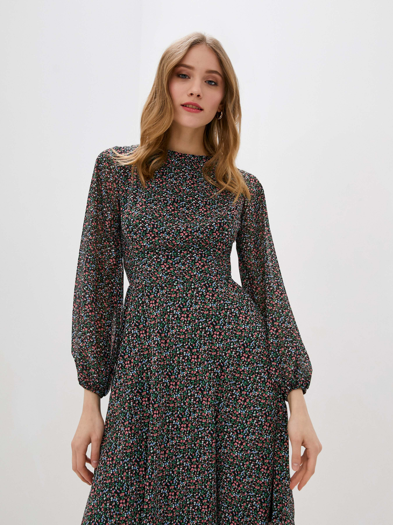 Платье миди ISSA Plus модель 12809_black Фото