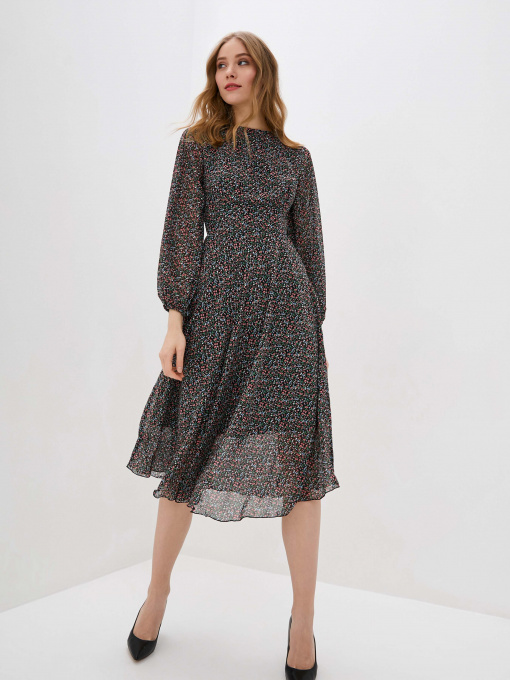 Платье миди ISSA Plus модель 12809_black Фото