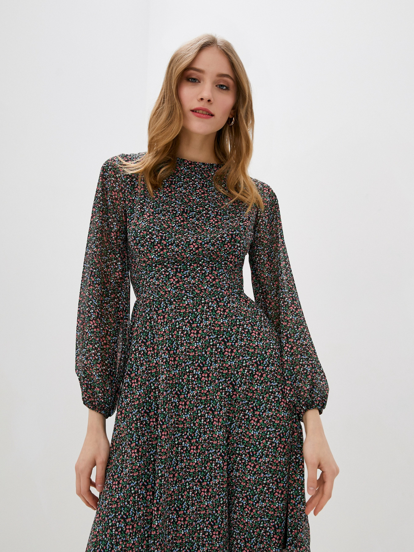 Платье миди ISSA Plus модель 12809_black Фото