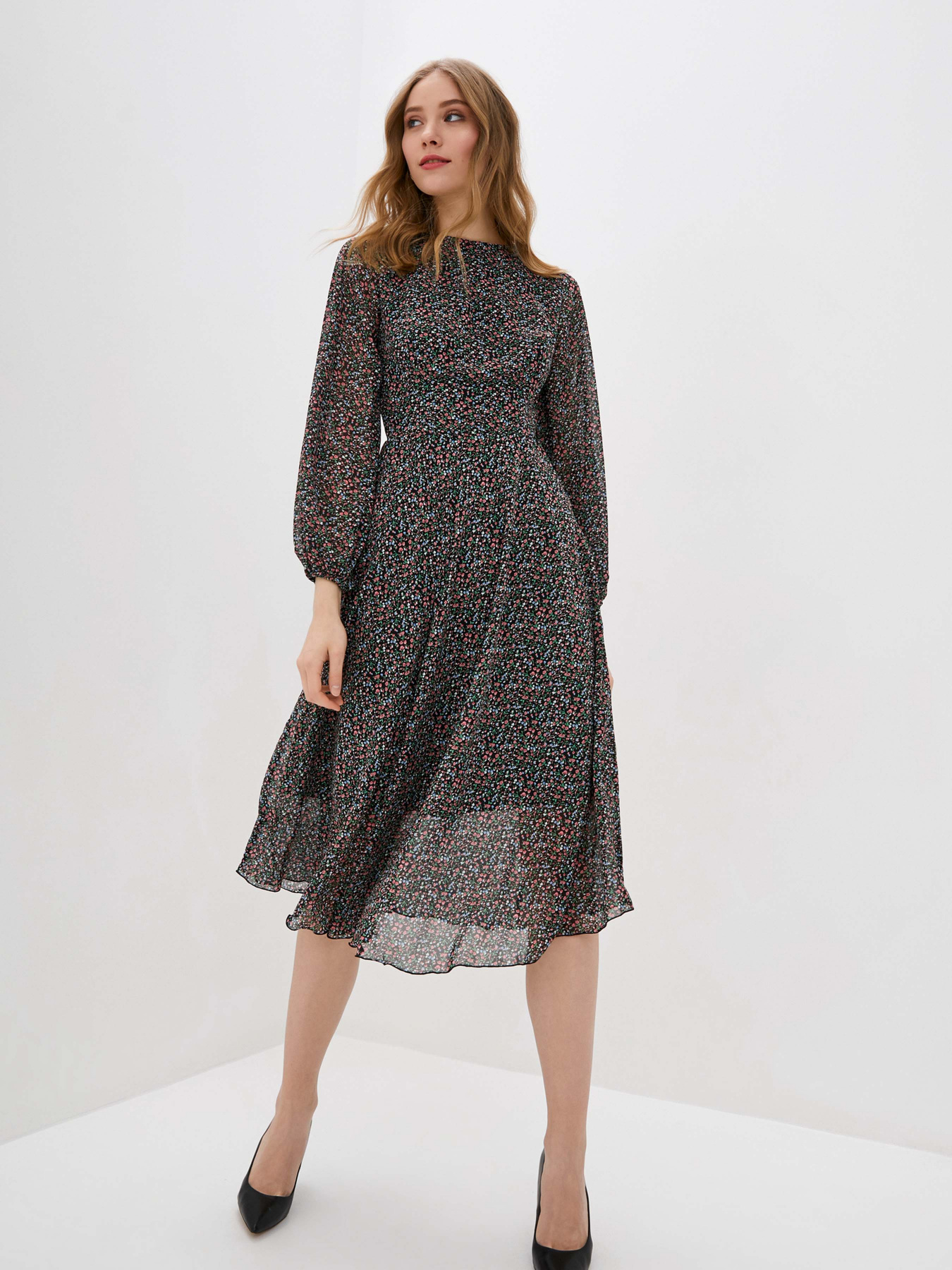 Платье миди ISSA Plus модель 12809_black Фото