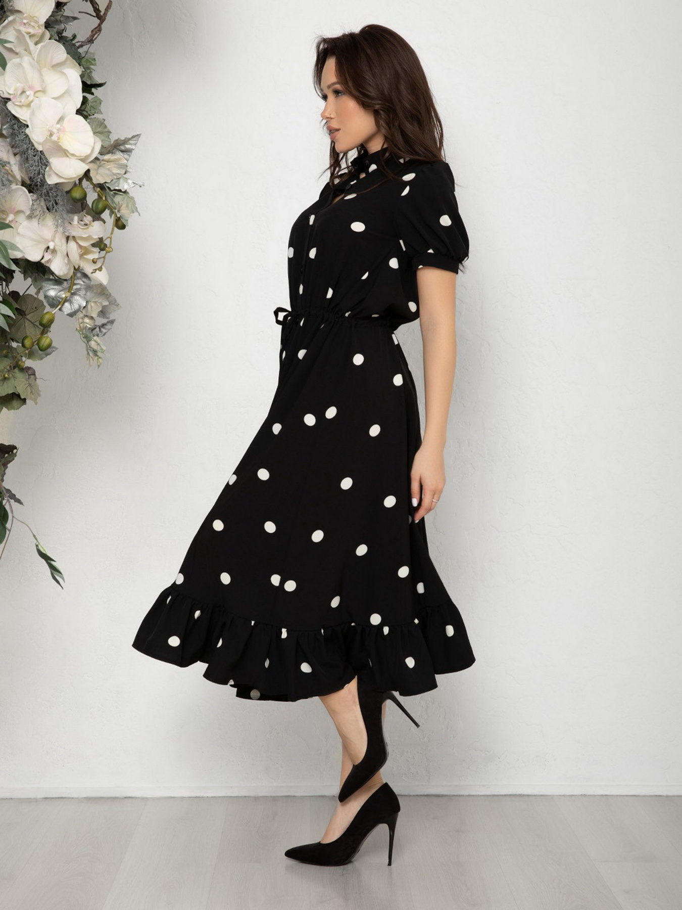 Платье миди ISSA Plus модель 12553_black Фото