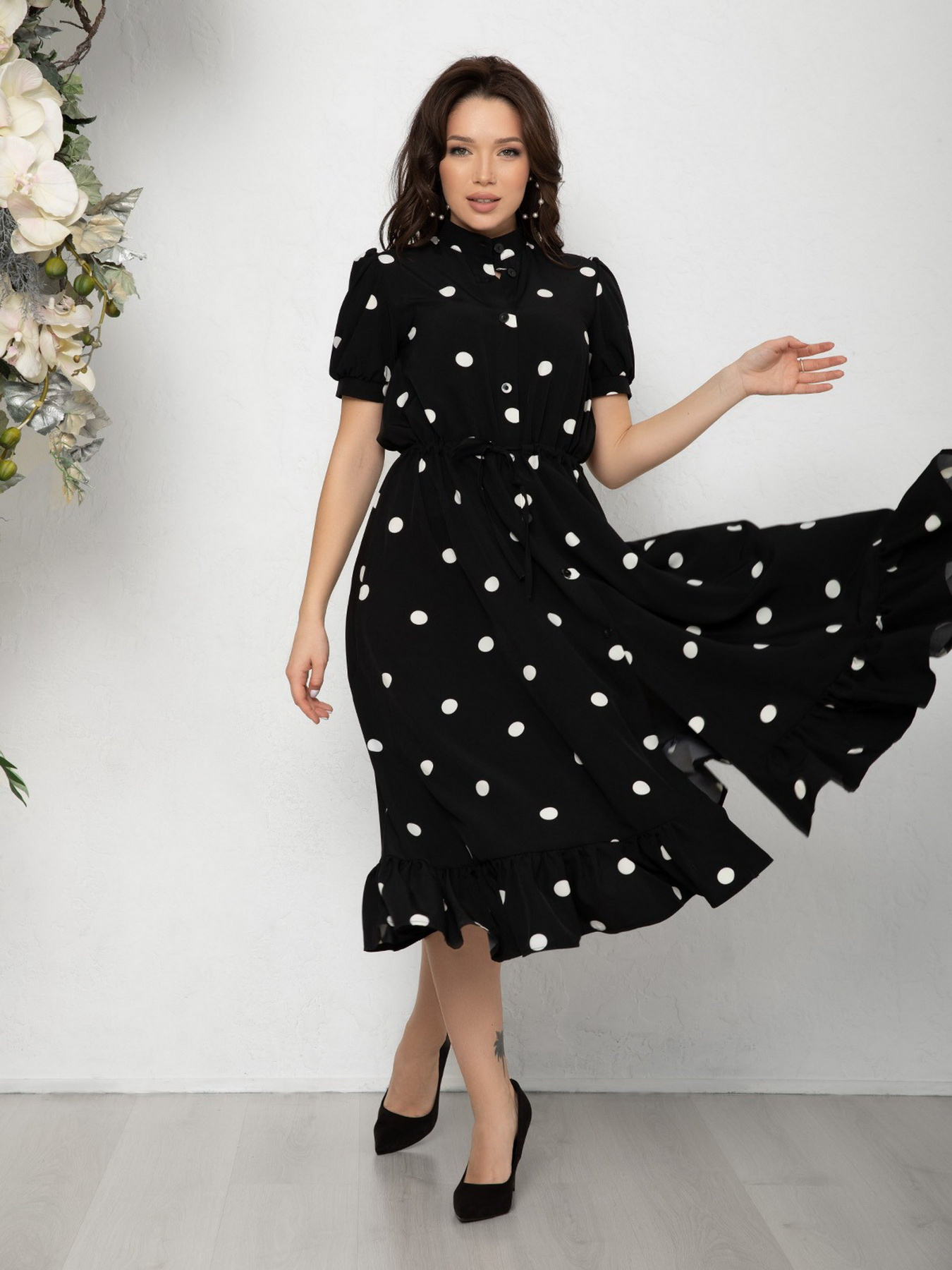 Платье миди ISSA Plus модель 12553_black Фото