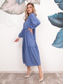 Платье миди ISSA Plus модель 12528_blue Фото