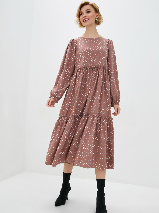 Платье миди ISSA Plus модель 12528_beige Фото