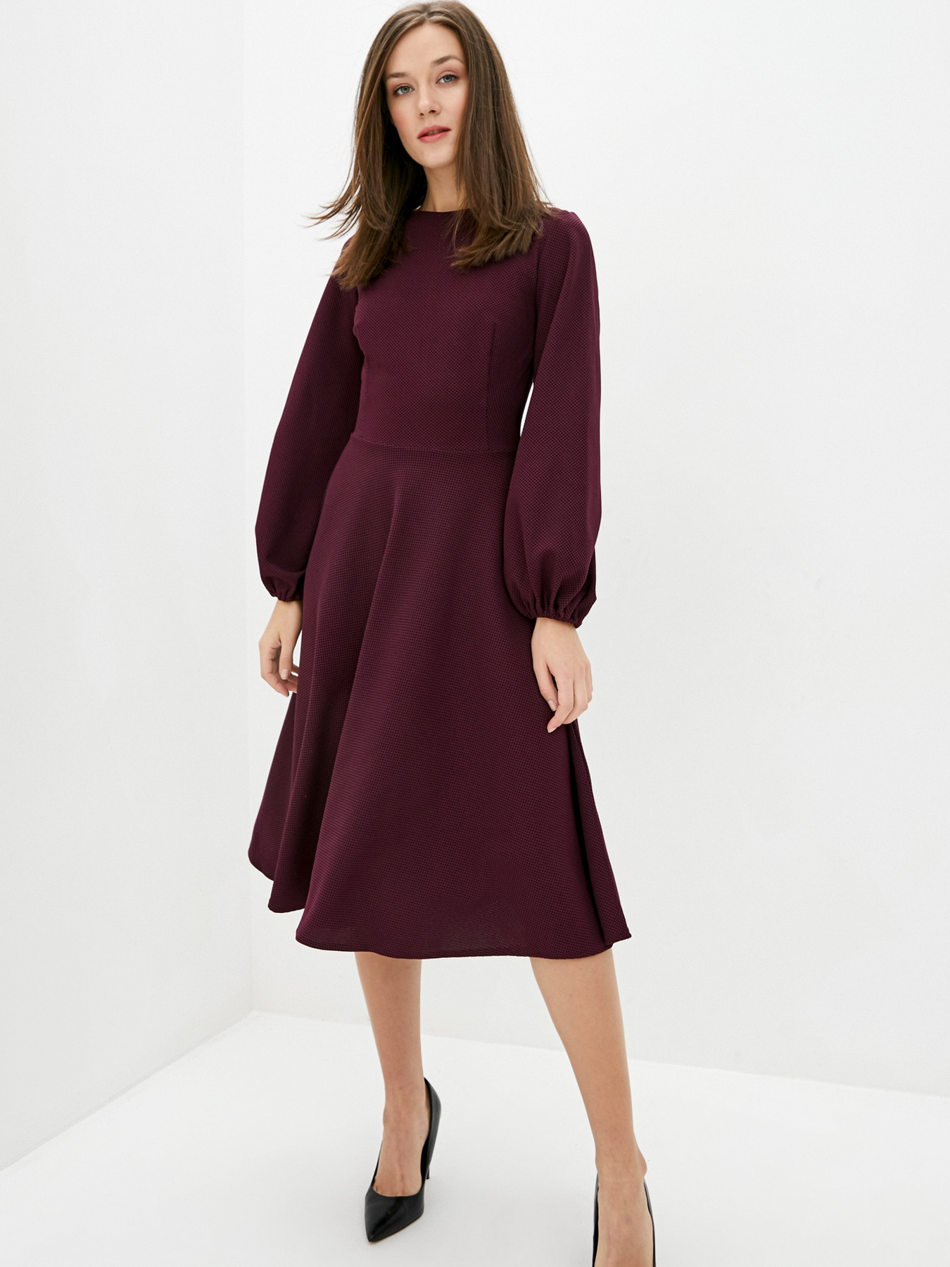 Сукня міді ISSA Plus модель 12423_purple Фото