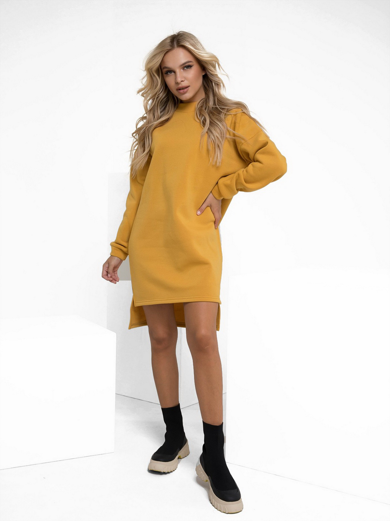 Платье мини ISSA Plus модель 12221_mustard Платье мини ISSA Plus модель 12221_mustard Фото