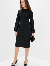 Платье миди ISSA Plus модель 12206_black Фото