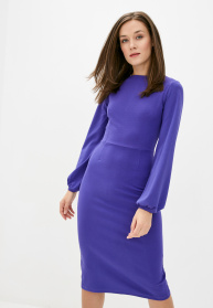 Платье миди ISSA Plus модель 12206_lilac Фото