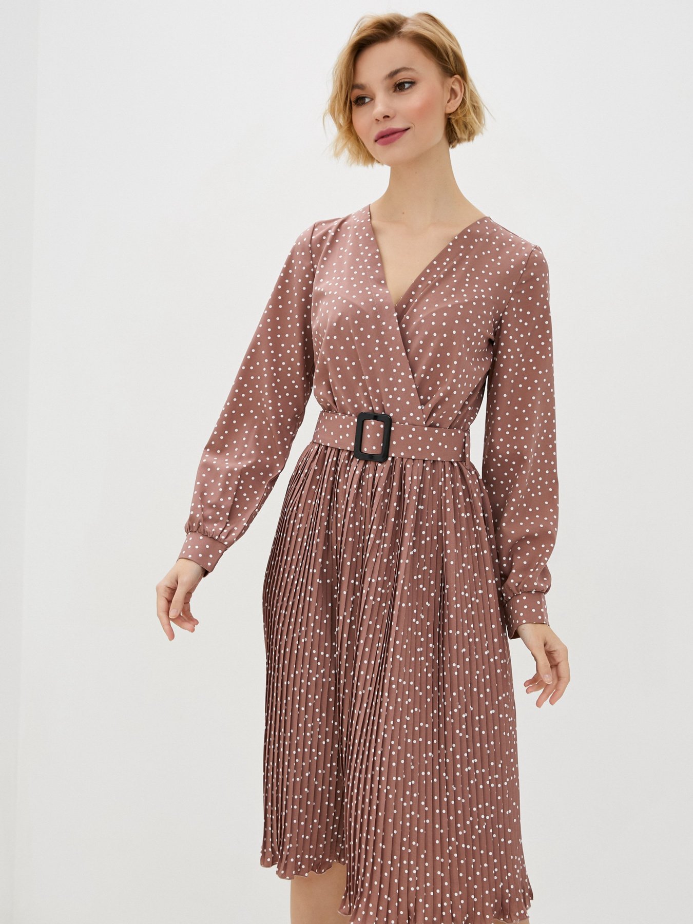 Платье миди ISSA Plus модель 12196_darkbeige Платье миди ISSA Plus модель 12196_darkbeige Фото