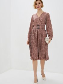 Платье миди ISSA Plus модель 12196_darkbeige Платье миди ISSA Plus модель 12196_darkbeige Фото