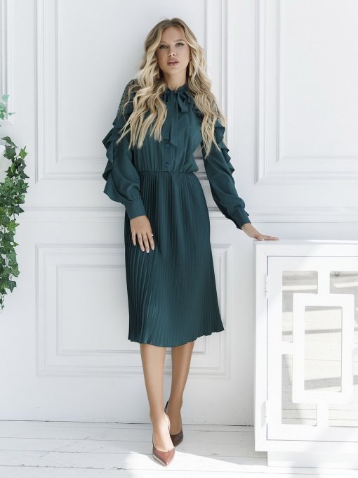 Сукня міді ISSA Plus модель 12132_green Фото