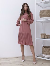 Платье миди ISSA Plus модель 12112_darkpink Фото