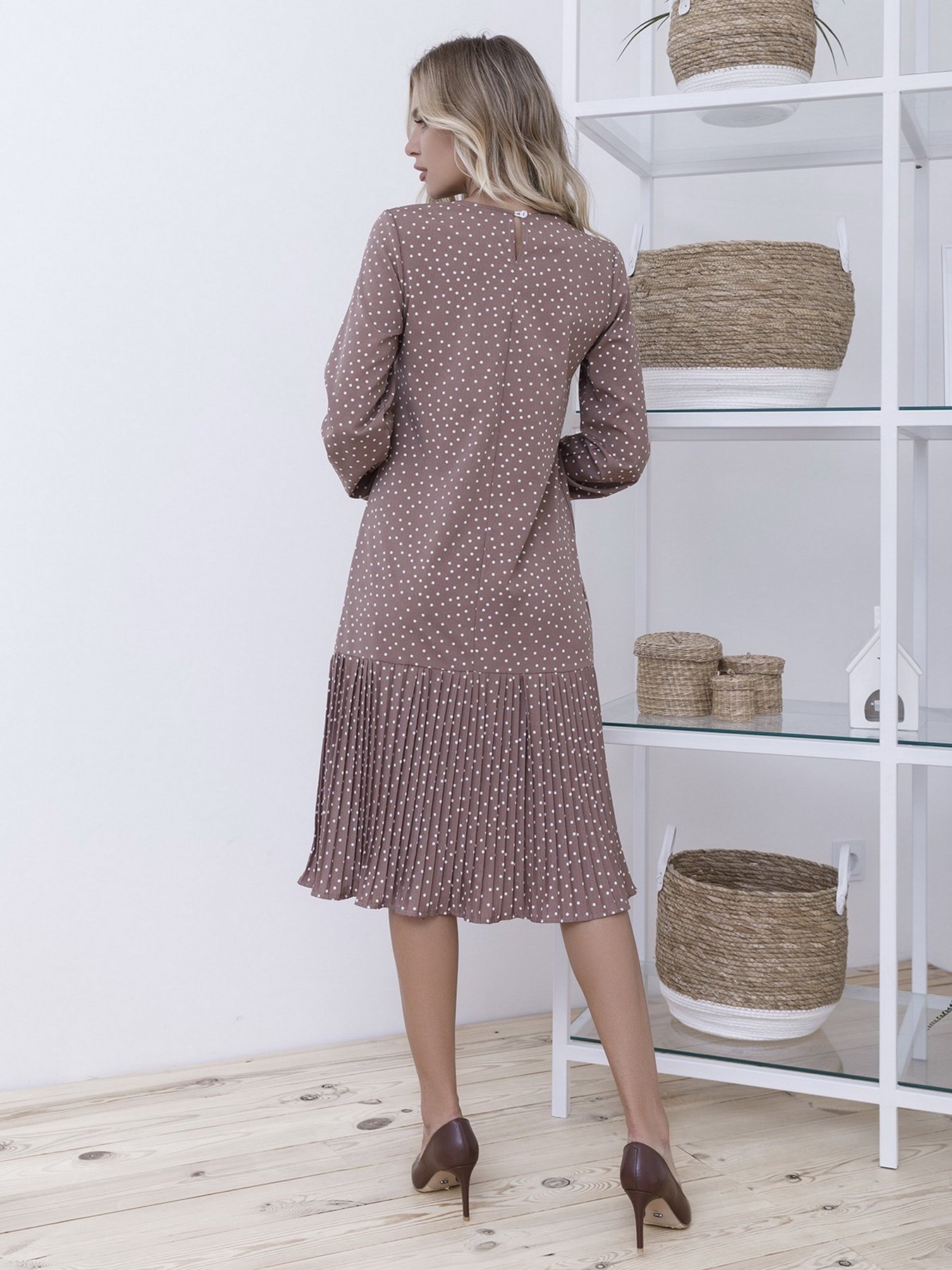 Платье миди ISSA Plus модель 12108_brown Фото