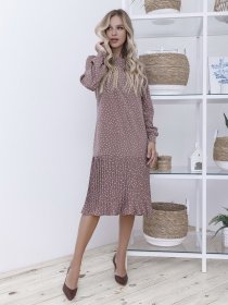 Платье миди ISSA Plus модель 12108_brown Фото