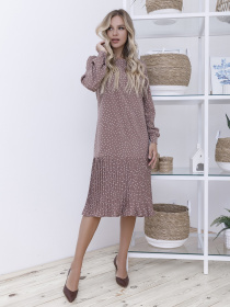 Платье миди ISSA Plus модель 12108_brown Платье миди ISSA Plus модель 12108_brown Фото