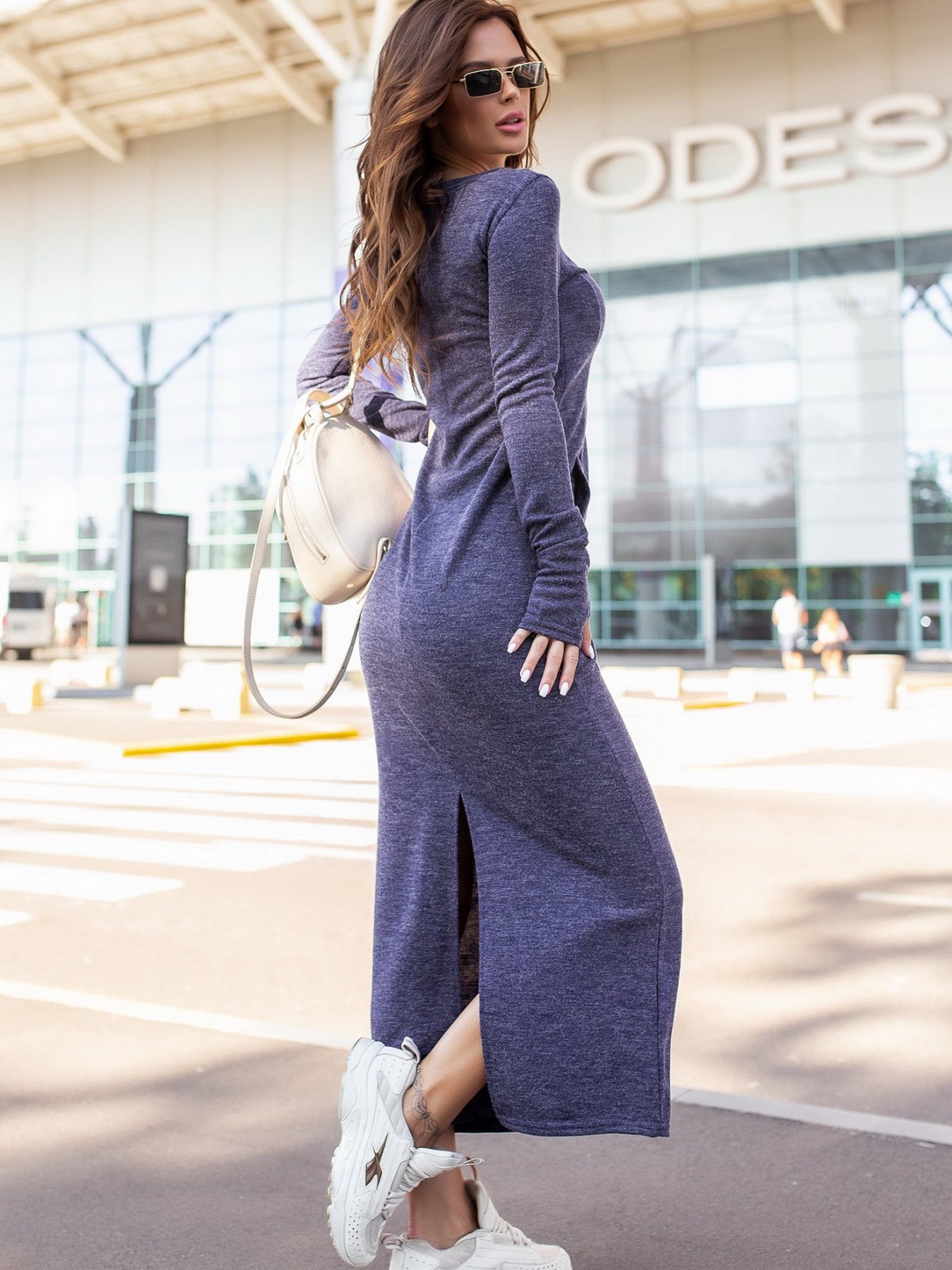 Платье макси ISSA Plus модель 12105_blue Фото