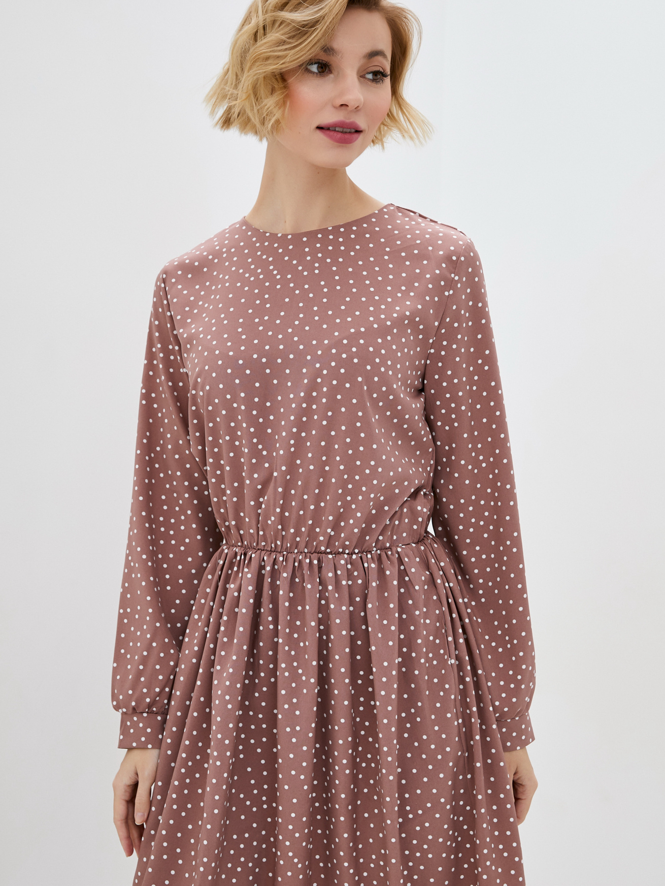 Платье миди ISSA Plus модель 12093_lightbrown Фото