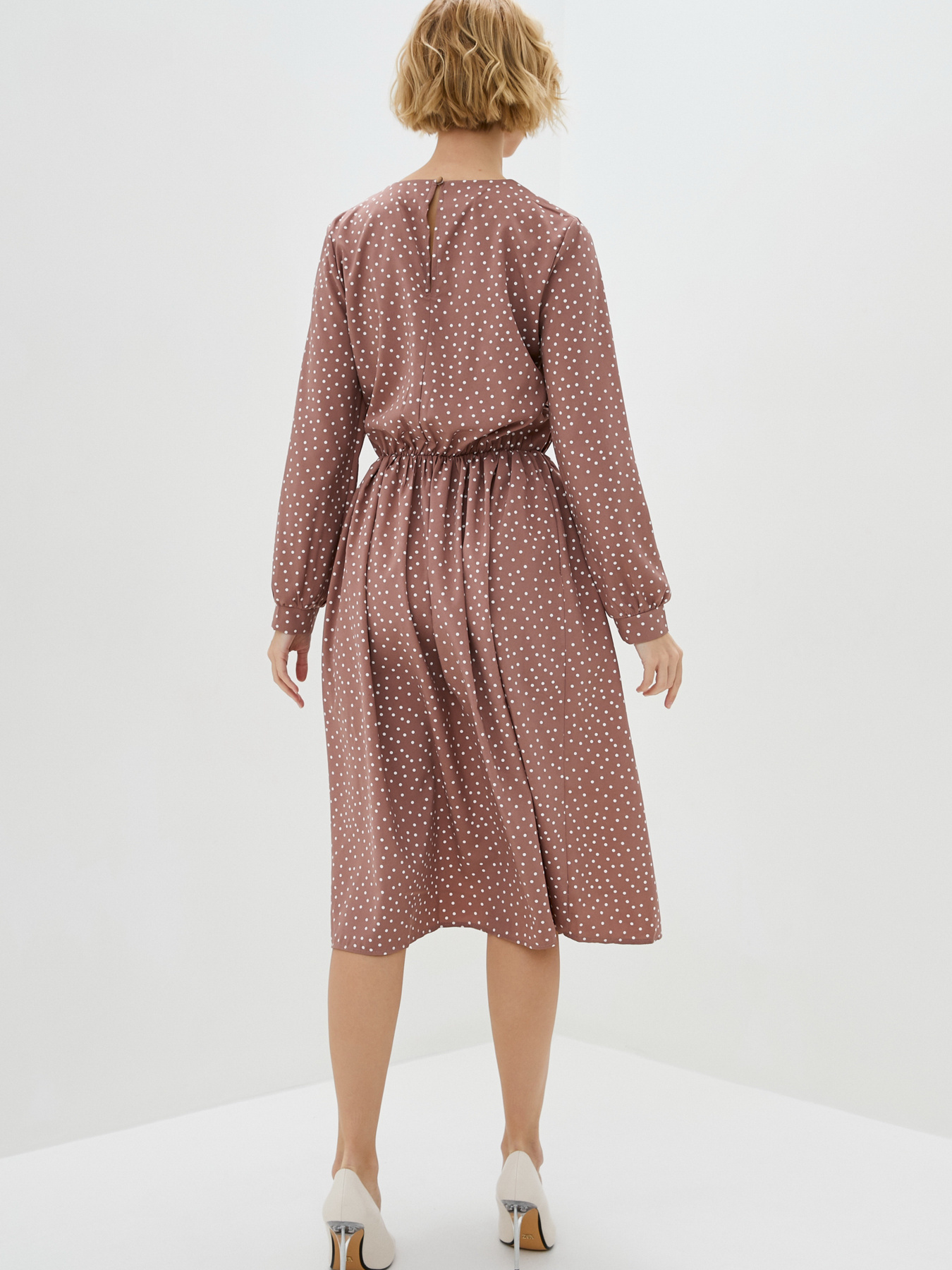 Платье миди ISSA Plus модель 12093_lightbrown Платье миди ISSA Plus модель 12093_lightbrown Фото