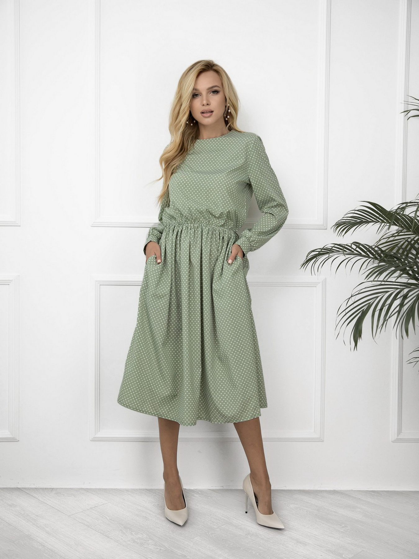 Сукня міді ISSA Plus модель 12093_mint Фото