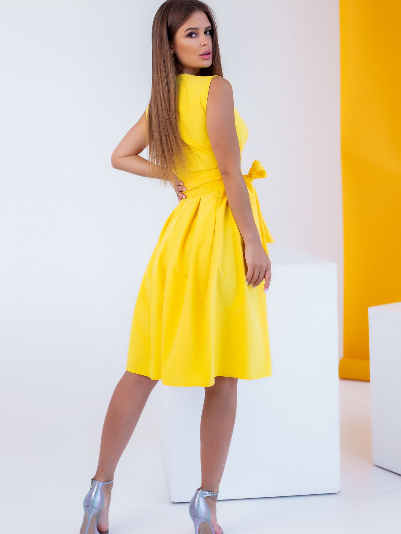 Платье мини ISSA Plus модель 12080_yellow Платье мини ISSA Plus модель 12080_yellow Фото