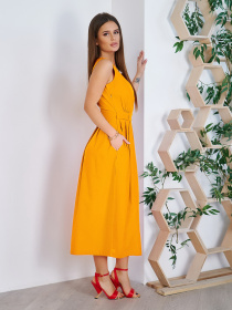 Платье миди ISSA Plus модель 11757_mustard Фото