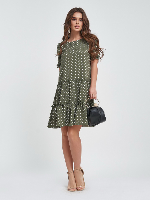 Сукня міні ISSA Plus модель 11460A_khaki Фото