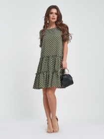 Сукня міні ISSA Plus модель 11460A_khaki Фото