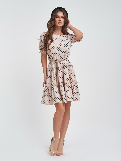 Сукня міні ISSA Plus модель 11460_beige - фото