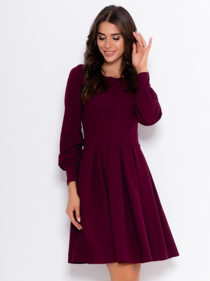 Сукня міні ISSA Plus модель 11060_burgundy - фото